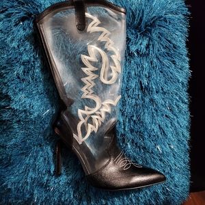 Classy  see through cowboy boots!  (9) very unique.